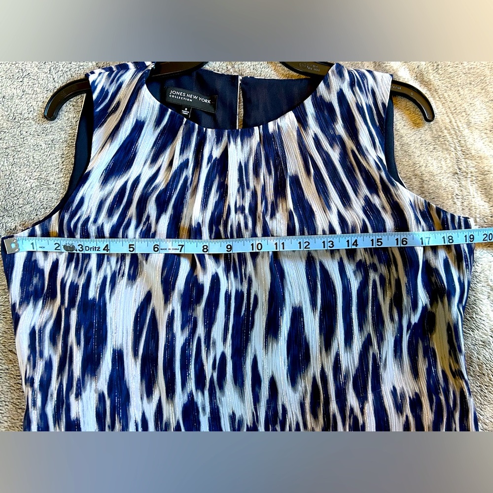 Jones New York Fully Lined Sleeveless Blouse size 8 - Picture 6 of 9